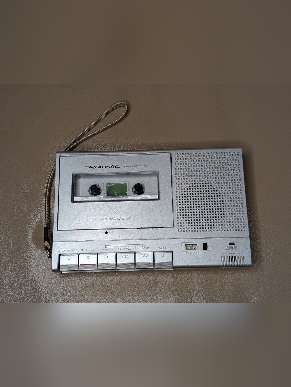 Vintage Realistic Minisette-9 Model 14-812 Silver Portable Cassette Recorder